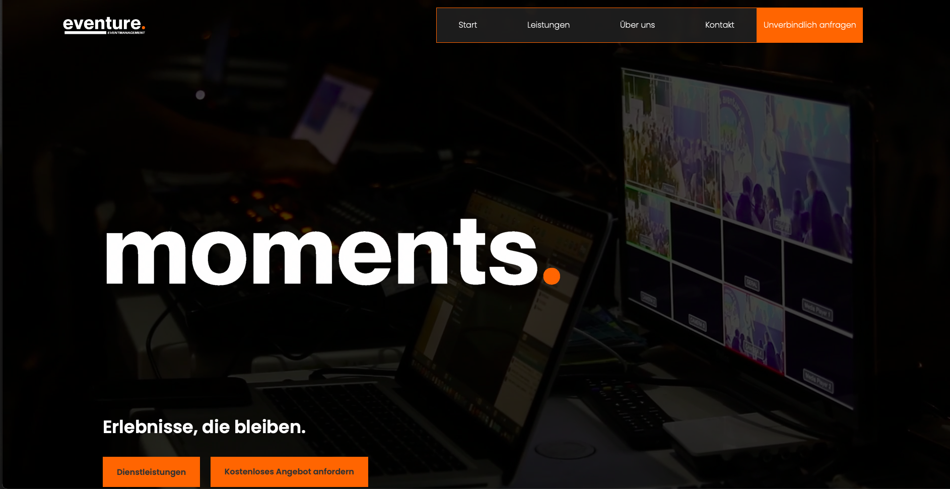 Eventure Entertainment Group – Webdesign, Branding & SEO von SITEWERK